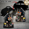 Maxcorners Billiards 8 Ball Funny Character Swirl Customized Name, Team Name 3D Shirt (6 Colors)