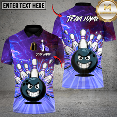 Maxcorners Bowling Raging Rollers Multicolor Customized Name, Team Name 3D Shirts