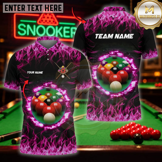 Maxcorners Pool Player Gear Glowing Billiard Art Multicolor Customized Name 3D Shirt