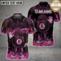 Maxcorners Billiard 8-Ball Cool Vibes Multicolor Personalized 3D Shirt, Urban Style Flame Smoke Shirt