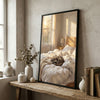 Maxcorners Peaceful Raccoon Sleeping in Sunlit Bedroom Oil Painting Canvas Wall Art