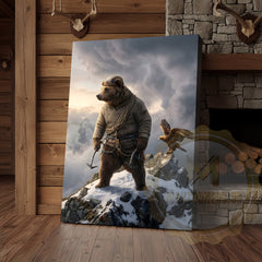 Maxcorners Mountain Climber Bear Adventure Eagle Canvas