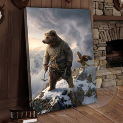 Maxcorners Mountain Climber Bear Adventure Eagle Canvas