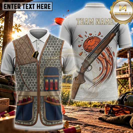 Maxcorners Clay Shooting Dynamic Shotgun Clay Target Vest Personalized Name 3D Unisex Shirt