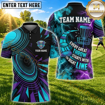Maxcorners Disc Golf Neon Blue Basket Quote Personalized Name 3D Unisex Shirt