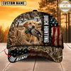 Maxcorners Dog Hunting And Duck Hunting Dog Marsh Camo American Flag Personalized Name 3D Cap