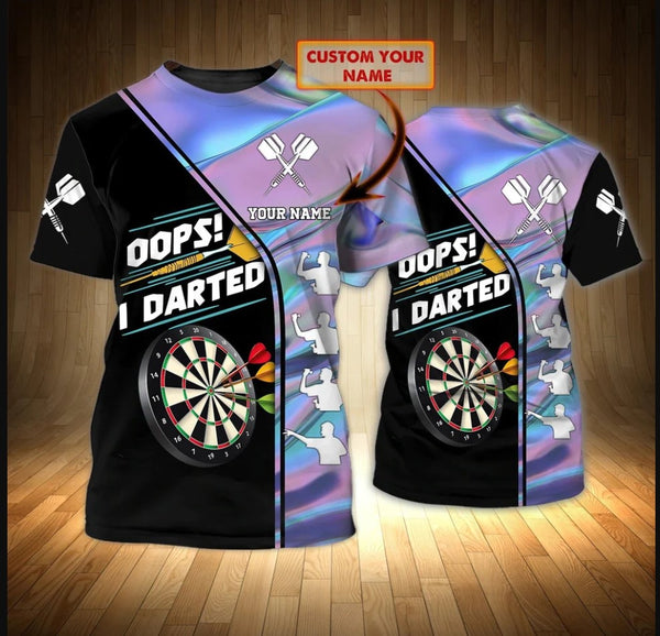 Maxcorners Dart Personalized 3D All Over Printed Oops I Darted Shirt