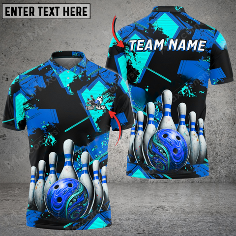 Maxcorners Fireball Fury Bowling Jersey Multicolor Option Customized Name, Team Name 3D Polo Shirt