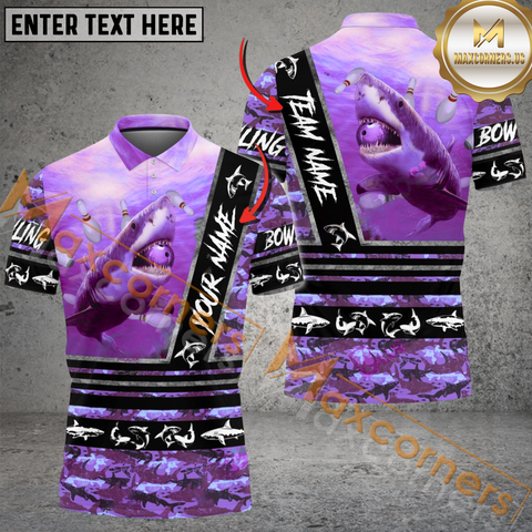 Maxcorners Fury Shark Bowling Jersey Mutilcolor Option Customized Name, Team Name 3D Shirt