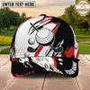 Maxcorners Golf Ball and Crossed Clubs Brushstroke Pattern Personalized Name 3D Classic Cap