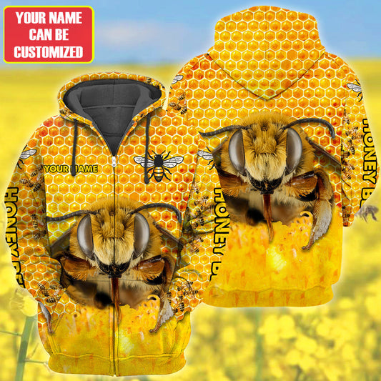 Maxcorners Personalized Name Honey Bee 21 All Over Printed Unisex Shirt LM1304