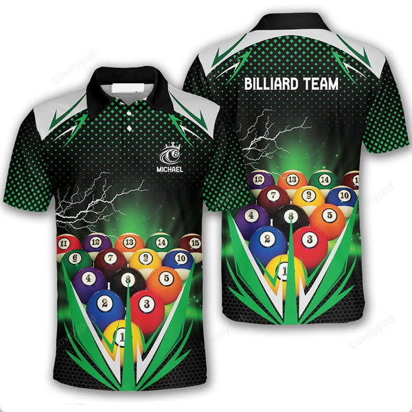 Maxcorners Classic Legend Billiard 3D Polo Shirts