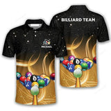 Maxcorners Black Gradient Billiard 3D Polo Shirts