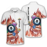 Maxcorners Pool Game On Fire Billiard 3D Polo Shirts