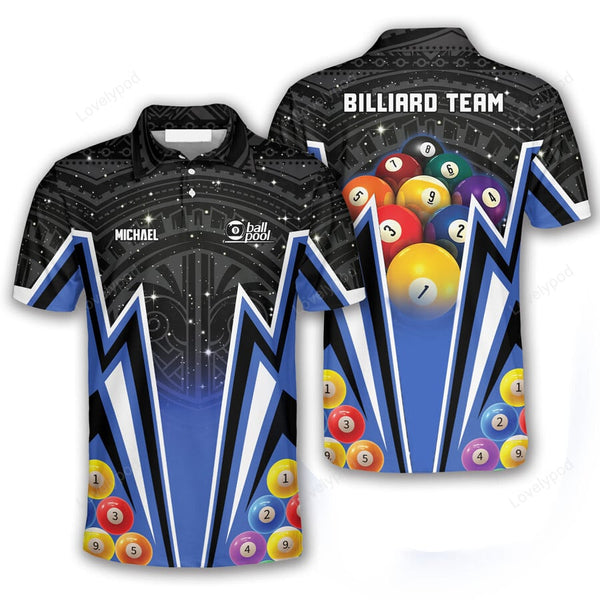 Maxcorners Kool Pool 9 Ball Billiard 3D Polo Shirts For Men, Billiard team shirts, Gift for Pool team player