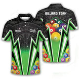 Maxcorners Kool Pool 9 Ball Billiard 3D Polo Shirts