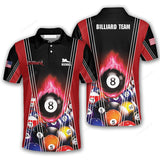 Maxcorners Hive Pattern Billiard 8 Ball 3D Polo Shirts