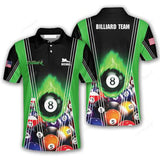 Maxcorners Hive Pattern Billiard 8 Ball 3D Polo Shirts