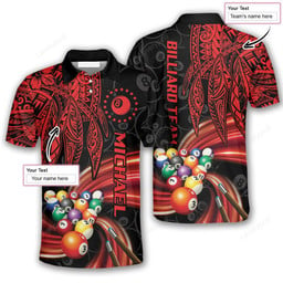 Maxcorners Whirlpool Tribal Billiard Polo Shirts For Men, Billiard team shirts, Gift for Pool team player