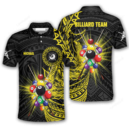 Maxcorners Sporty Tribal Billiard Polo Shirts For Men, Billiard team shirts, Gift for Pool team player