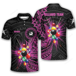 Maxcorners Sporty Tribal Billiard Polo Shirts For Men, Billiard team shirts, Gift for Pool team player