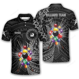 Maxcorners Sporty Tribal Billiard Polo Shirts For Men, Billiard team shirts, Gift for Pool team player