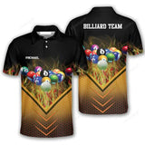 Maxcorners Fire Hive Pattern Billiard polo Shirts For Men, Billiard team shirts, Gift for Pool team player