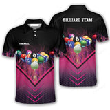 Maxcorners Fire Hive Pattern Billiard polo Shirts For Men, Billiard team shirts, Gift for Pool team player