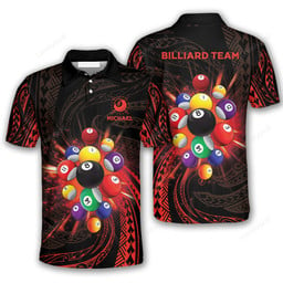 Maxcorners Vortex Tribal Billiard 3D Polo Shirts