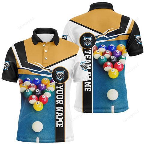 Maxcorners Custom Billiard Ball Personalized Name 3D Shirt