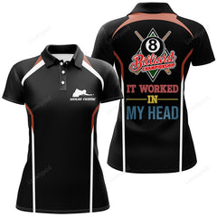 Maxcorners Personalized It Worked In My Head Billiard Polo Shirts For Women