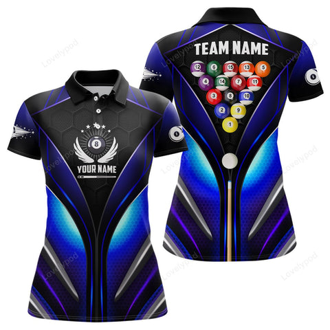 Maxcorners Custom Billiard Balls Cue Snooker Women's Billiard Shirts