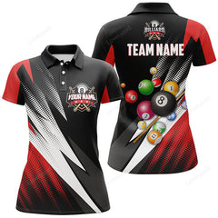 Maxcorners Billiard 8 Ball Pool Custom Name 3D Polo Shirts For Women