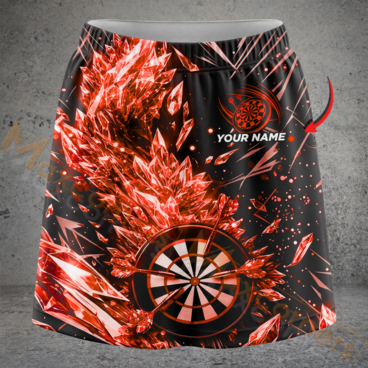 Maxcorners Darts Crystal Shards Dartboard Personalized 3D Skirts With Shorts