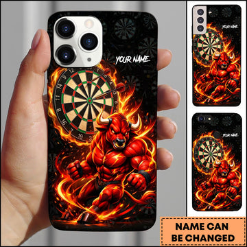 Maxcorners Darts Red Bull Dartboard Multicolor Personalized Name 3D Phone Case