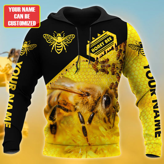 Maxcorners Personalized Name Honey Bee 22 All Over Printed Unisex Shirt LM1304