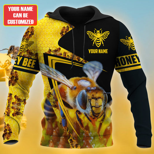 Maxcorners Personalized Name Honey Bee 23 All Over Printed Unisex Shirt LM1304