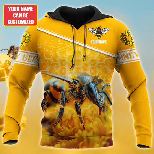 Maxcorners Personalized Name Honey Bee 24 All Over Printed Unisex Shirt LM1304