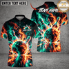Maxcorners Bowling Bowling Ball & Fiery Energy Burst Graphic Multicolor Customized Name, Team Name 3D Shirts