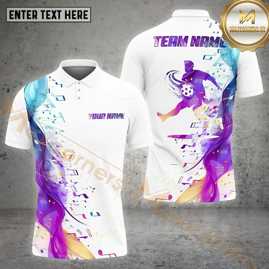 Maxcorners Pickleball Music Color Pattern Customized Name, Team Name 3D Shirt (4 colors)
