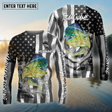 Maxcorners Mahi - Mahi Fishing Black American Flag Pattern Sport Custom Name & Team Name 3D Shirts