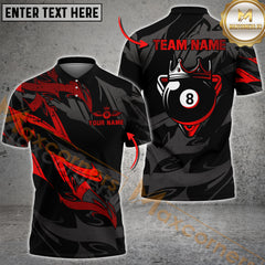 Maxcorners 8 Ball King Golden Premium Billiard Jersey Multicolor Options Personalized Name, Team Name 3D Shirt (4 Colors)