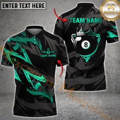Maxcorners 8 Ball King Golden Premium Billiard Jersey Multicolor Options Personalized Name, Team Name 3D Shirt (4 Colors)