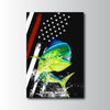 Maxcorners Mahi Mahi Fishing Vibrant Color Splash American Flag Design Personalized Name 3D Poster