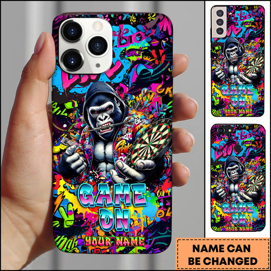 Maxcorners Darts Fierce Gorilla Game On Graffiti Personalized Name 3D Phone Case