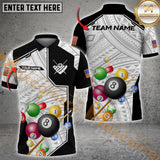 Maxcorners American Flag Billiard Black & White Tribal Style Team Jersey Personalized Name, Team Name 3D Shirt