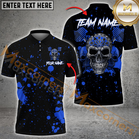 Maxcorners Paint Skull Dartboard Darts Wolf Jersey Multicolor Options Personalized Name, Team Name 3D Shirt (4 Colors)