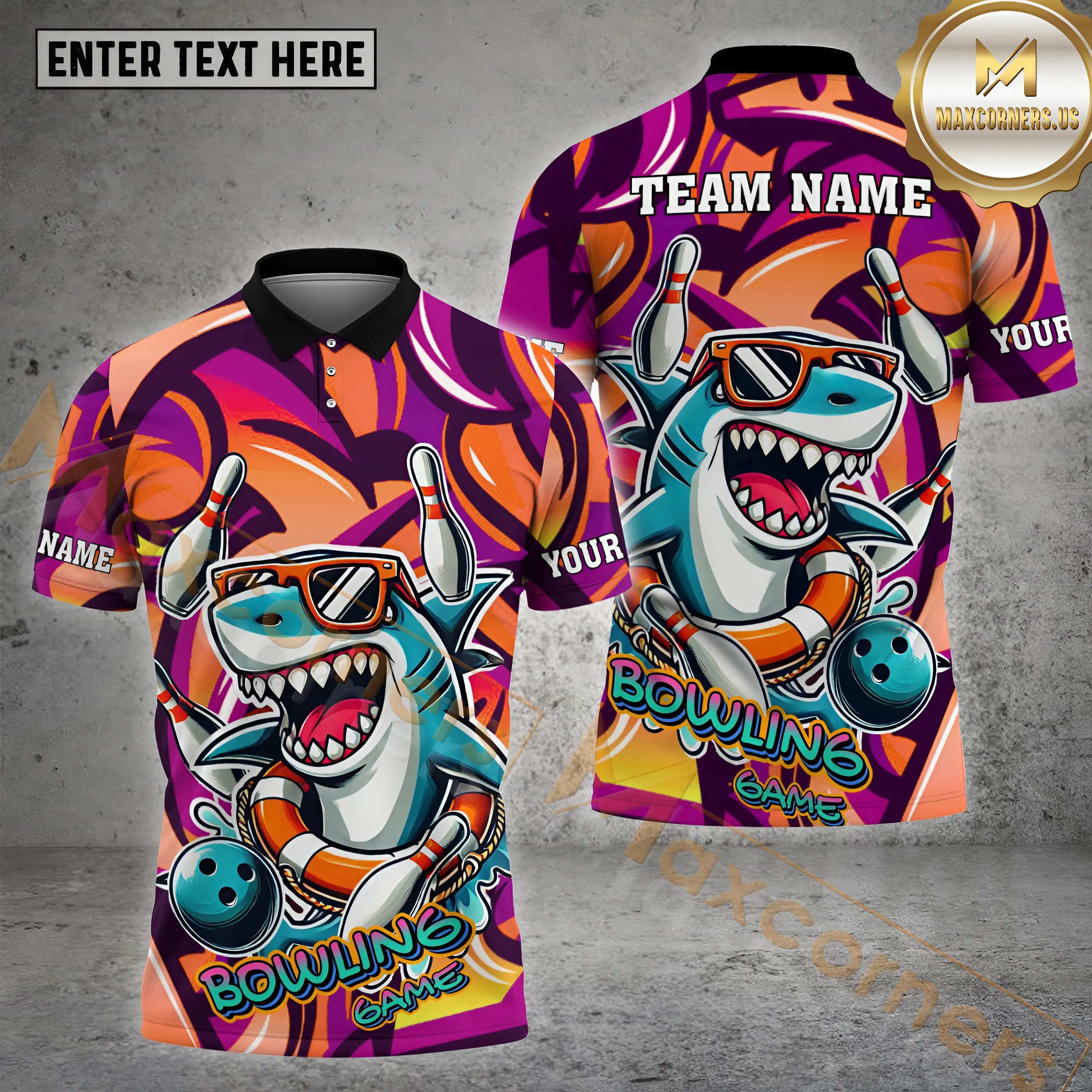 Cool Shark Bowling Shirt – Graffiti Bowling Jersey with Personalized Name, Team, Multicolor Options, 3D Design