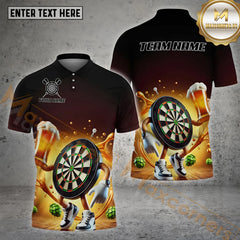 MaxCorners Funny Darts And Beer Customized Name, Team Name 3D Polo Shirt