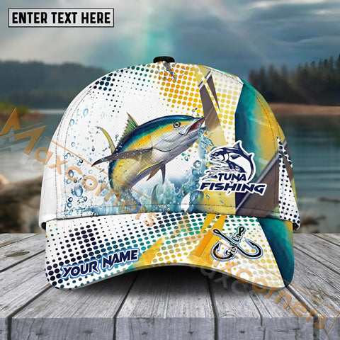 Maxcorners Tuna Fishing Skinfish Water Sport Pattern Personalized Name 3D Cap